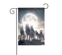 XBKGOHA Full-Moon Wolves 3D Picture Garden pennone esterno cortile decorazione moda 30,5 x 45,7 cm