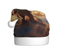 XBKGOHA Il piccolo orso sul pianeta stampa cappello di Natale per adulti accessorio di qualità morbido, leggero e soffice