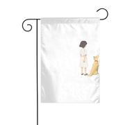 XBKGOHA La storia di persone e cani Immagine Giardino pennone esterno cortile decorazione moda 30,5 x 45,7 cm
