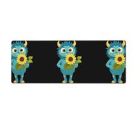XBKGOHA Little Monster Holding - Tappetino per mouse extra large con immagine di girasole, forte adesione, durevole, bordo di bloccaggio preciso, 30,5 x 80 cm