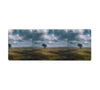 XBKGOHA Little Tree On The Prairie Picture - Tappetino per mouse extra large, forte adesione, durevole, bordo di bloccaggio preciso 30,5 x 80 cm