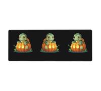 XBKGOHA Little Turtle In The Pumpkin Lantern Picture - Tappetino per mouse extra large, forte adesione, durevole, bordo di bloccaggio preciso 30,5 x 80 cm