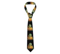 XBKGOHA Little Turtle in the Pumpkin Lantern Stampato Cravatta da uomo in stile classico adatto per vacanze e lavoro