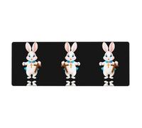 XBKGOHA Little White Rabbit Holding A Cross Picture Tappetino per mouse extra large forte adesione, durevole, bordo di bloccaggio preciso 30,5 x 80 cm