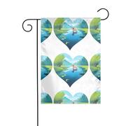 XBKGOHA Love Puppy Walking by the Lake Picture Garden pennone esterno cortile decorazione moda 30,5 x 45,7 cm