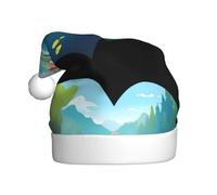 XBKGOHA Love puppy walking by the lake Printing Christmas Hat for Adult qualità accessorio morbido, leggero e soffice