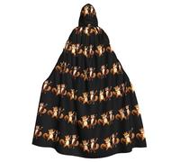 XBKGOHA Mantello con cappuccio per adulti, con motivo scoiattolo e scimmia, per Halloween, senza cerniera, comodo per feste in costume