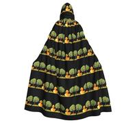 XBKGOHA Mantello con cappuccio per adulti, con piccola anatra gialla sotto il pero, per Halloween, senza cerniera, comodo per feste in costume