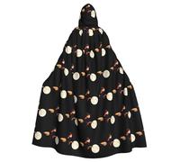 XBKGOHA Mantello con cappuccio per adulti, con scritta "Little Witch Riding A Broom In The Sky", per Halloween, senza cerniera, comodo per feste in costume