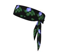 XBKGOHA Morning Glory Under Green Leaves Pattern Foulard sportivo, assorbe il sudore e traspirante, fascia per capelli con movimento, fazzoletto su entrambi i lati