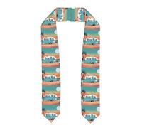 XBKGOHA Nastro appiattito per laurea con stampa "You Make Me Happy Camper Trailer Print", stola in raso per cerimonie di laurea, regalo per figli, figlie, amici e sorelle, Appiattito, Taglia unica