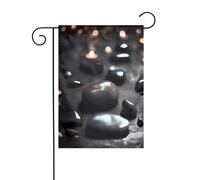 XBKGOHA Nero Mistero Cuore Pietra Immagine Giardino Bandiera Esterna Cortile Decorazione Moda 30,5 x 45,7 cm