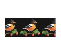 XBKGOHA Oriole Bird In The Strawberry Garden Picture Extra Large Mouse Pad Forte Adesione, Durevole, Preciso Bordo di Bloccaggio 30,5 x 80 cm