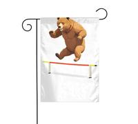 XBKGOHA Orso bruno salto in alto Immagine Giardino pennone esterno cortile decorazione moda 30,5 x 45,7 cm