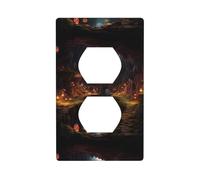 XBKGOHA Pannello decorativo a parete con immagine del piccolo mondo nella grotta, doppia presa, per aree residenziali e commerciali, 11,4 x 7 cm