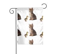 XBKGOHA Piccola anatra e gattino Immagine Giardino pennone esterno cortile decorazione moda 30,5 x 45,7 cm