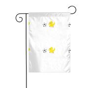 XBKGOHA Piccola anatra gialla che calcia la palla Immagine Giardino pennone esterno cortile decorazione moda 30,5 x 45,7 cm