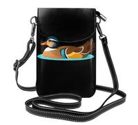 XBKGOHA Piccola borsa per cellulare 19,3 x 12,4 cm, motivo: anatre mandarino che giocano felicemente stampate, in pelle, custodia per telefono a tracolla per donne, perfetta per passeggiate e