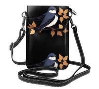 XBKGOHA Piccola borsa per cellulare 19,3 x 12,4 cm, piccola rondine con foglie morte stampa in pelle a tracolla custodia per telefono per donne, perfetta per passeggiate, campeggio