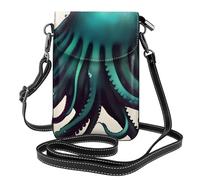 XBKGOHA Piccola borsa per cellulare 7,6 x 4,9 pollici con stampa di tentacoli di polpo in pelle a tracolla con patta custodia per telefono per donne, perfetta per passeggiate, campeggio