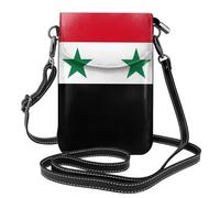 XBKGOHA Piccola borsa per telefono cellulare 19,3 x 12,4 cm, bandiera della Repubblica araba siriana, in pelle, con stampa, custodia per telefono da donna, perfetta per passeggiate, campeggio