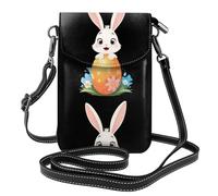 XBKGOHA Piccola borsa per telefono cellulare 19,3 x 12,4 cm con coniglietto che gioca a nascondino stampa in pelle a tracolla custodia per telefono da donna, perfetta per passeggiate, campeggio