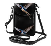 XBKGOHA Piccola borsa per telefono cellulare 19,3 x 12,4 cm, con piccole rondini che volano con ali spalmate in pelle con stampa a tracolla custodia per telefono per donne, perfetta per passeggiate