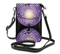 XBKGOHA Piccola borsa per telefono cellulare 19,3 x 12,4 cm con piccole stelle nel vortice viola stampa in pelle a tracolla custodia per telefono per donne, perfetta per passeggiate, campeggio