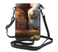 XBKGOHA Piccola borsa per telefono cellulare 19,3 x 12,4 cm con stampa di porcellini d'India in pelle a tracolla custodia per telefono per donne, perfetta per passeggiate, campeggio