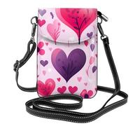 XBKGOHA Piccola borsa per telefono cellulare 19,3 x 12,4 cm, con stampa Happy Valentine'S Day, in pelle, con patta a tracolla, perfetta per passeggiate, campeggio
