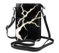XBKGOHA Piccola borsa per telefono cellulare 19,3 x 12,4 cm con stampa violenta fulmini in pelle a tracolla custodia per telefono per donne, perfetta per passeggiate, campeggio