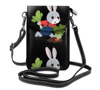 XBKGOHA Piccola borsa per telefono cellulare 19,3 x 12,4 cm Little Grey Rabbit Piantare ravanello stampa pelle Crossbody Flap custodia per telefono per le donne, perfetta per passeggiate, campeggio