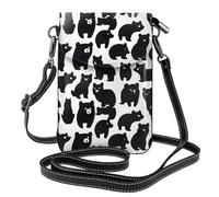 XBKGOHA Piccola borsa per telefono cellulare 19,6 x 12,4 cm Rge e piccoli orsi neri con stampa in pelle a tracolla custodia per telefono per donne, perfetta per passeggiate, campeggio