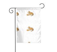 XBKGOHA Piccola tigre che mangia il pane Immagine Giardino pennone esterno cortile decorazione moda 30,5 x 45,7 cm
