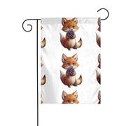 XBKGOHA Piccola volpe che ama mangiare l'uva Immagine Giardino pennone esterno cortile decorazione moda 30,5 x 45,7 cm