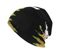 XBKGOHA Piccolo coniglio bianco sull'albero stampa adulto moda maglia cappello - morbido, confortevole e traspirante