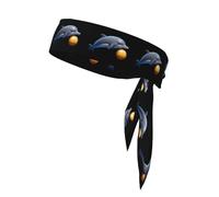 XBKGOHA Piccolo delfino che gioca con la palla Modello Foulard sportivo, assorbe il sudore e traspirante, fascia per capelli movimento, fazzoletto su entrambi i lati