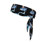 XBKGOHA Piccolo scoiattolo che cavalca un delfino Foulard sportivo, assorbe il sudore e traspirante, fascia per capelli movimento, fazzoletto su entrambi i lati