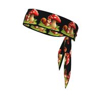 XBKGOHA Piccolo scoiattolo che raccoglie un fungo gigante Foulard sportivo, assorbe il sudore e traspirante, fascia per la testa, fazzoletto su entrambi i lati