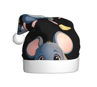 XBKGOHA Piccolo topo mangiare formaggio Stampa Cappello di Natale per adulto qualità accessorio morbido, leggero e soffice