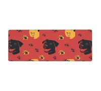 XBKGOHA Primo piano della testa di un cane con immagine di sfondo solido tappetino per mouse extra large forte adesione, durevole, bordo di bloccaggio preciso 30,5 x 80 cm