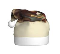 XBKGOHA Riccio che legge un libro Stampa Cappello di Natale per Adulto accessorio di qualità morbido, leggero e soffice