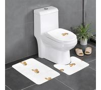 XBKGOHA Set di 3 tappetini antiscivolo con immagine di tigre che mangia il pane per il massimo comfort, bagni padronali