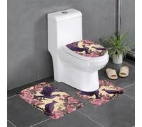 XBKGOHA Set di 3 tappetini antiscivolo con immagine di uccello viola nobile tappeto da bagno per il massimo comfort, bagno principale