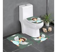XBKGOHA Set di 3 tappetini antiscivolo con immagine di un piccolo angelo, per il massimo comfort, per il bagno principale