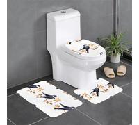 XBKGOHA Set di 3 tappetini antiscivolo con motivo rondine con foglie morte, per il massimo comfort, per il bagno principale