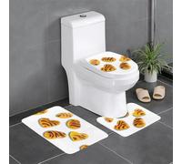 XBKGOHA Set di 3 tappetini antiscivolo con motivo tigre e caramelle gommose per il massimo comfort, per bagni padronali