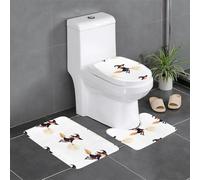 XBKGOHA Set di 3 tappetini antiscivolo con piccola strega che cavalca una scopa nel cielo, per il massimo comfort, bagno principale