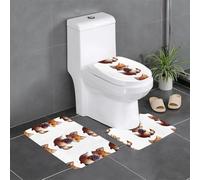 XBKGOHA Set di 3 tappetini antiscivolo con piccola volpe che ama mangiare l'uva, tappeti da bagno per il massimo comfort, bagno principale