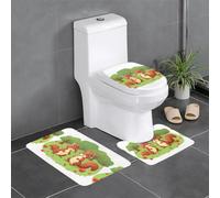 XBKGOHA Set di 3 tappetini antiscivolo con scoiattoli nel frutteto di mele, tappeti da bagno per il massimo comfort, bagno principale